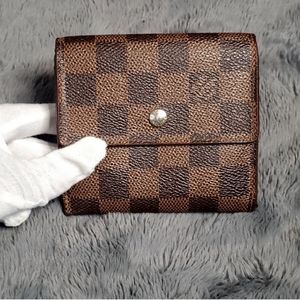 Louis Vuitton Damier Ebene Double Snap Compact Wallet